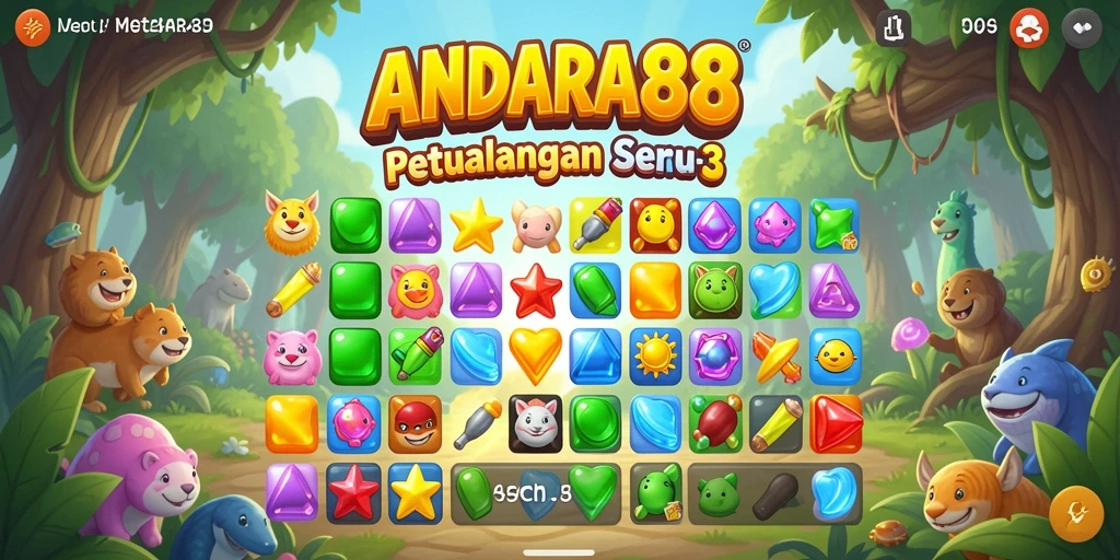 Screenshot gameplay ANDARA88 menampilkan aksi seru dalam mencocokkan buah-buah.