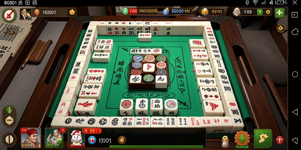 Tampilan gameplay seru di BOS01 Mahjong yang penuh warna.