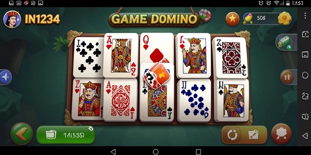 Tampilan aksi seru dalam gameplay Domino IN1234.