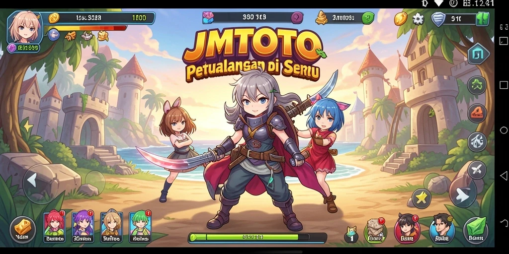 Tampilan gameplay JMTOTO dengan karakter anime yang memukau.