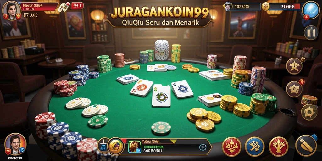 Screenshot permainan QiuQiu JURAGANKOIN99 dengan tampilan grafis yang menarik.