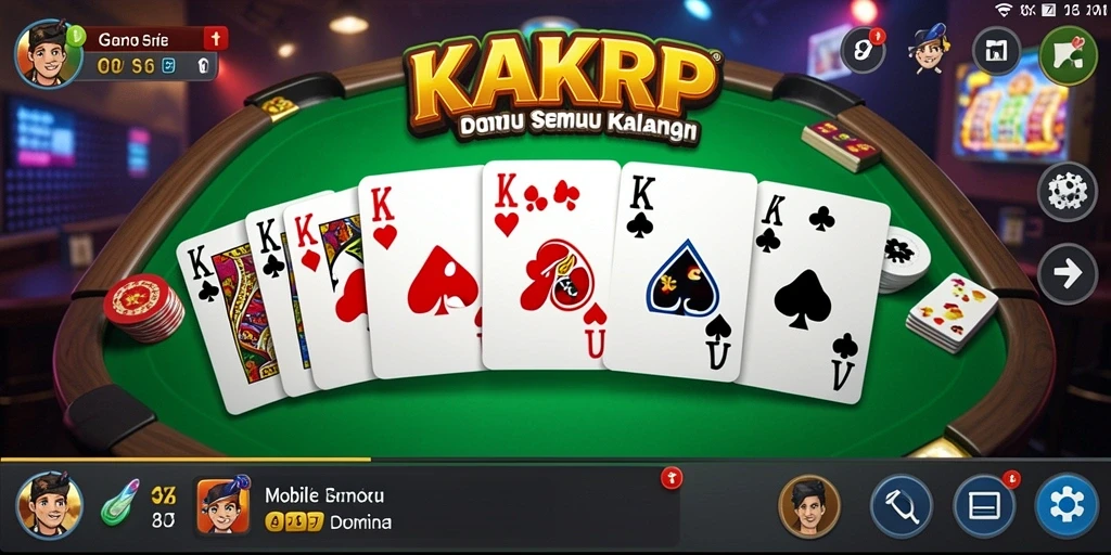 Screenshot gameplay KAKRP yang menampilkan suasana seru permainan Domino.