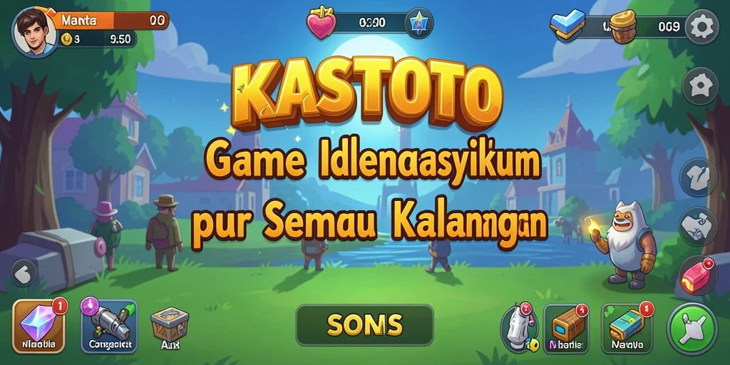 Tangkapan layar KASTOTO menampilkan visual gameplay Idle yang menarik dan interaktif.