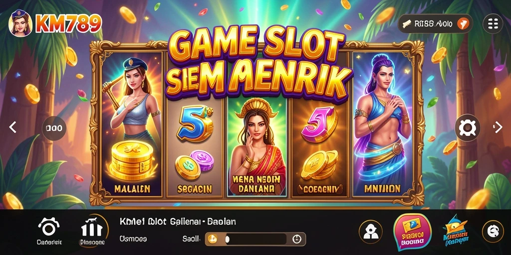 Tampilan gameplay menawan dari KM789 saat memainkan slot.