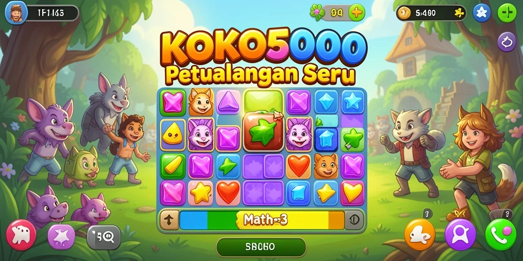 Tampilan gameplay KOKO5000 dengan kombinasi Match-3 yang menarik.