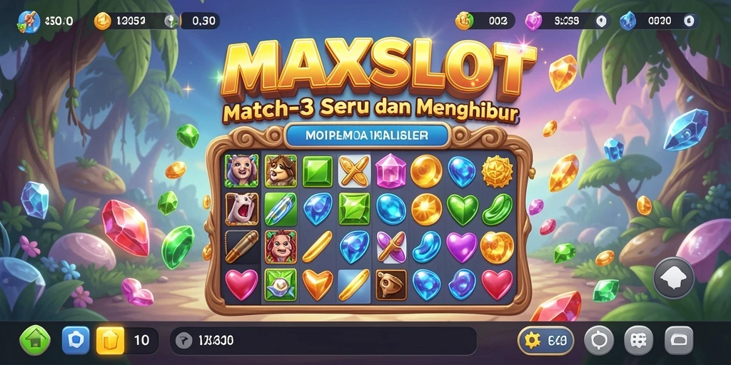 Tampilan gameplay seru MAXSLOT dengan kombinasi warna-warni.