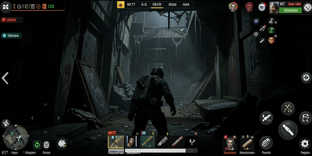 Gameplay menakutkan dalam RK77, penuh dengan momen ketegangan yang mendebarkan.