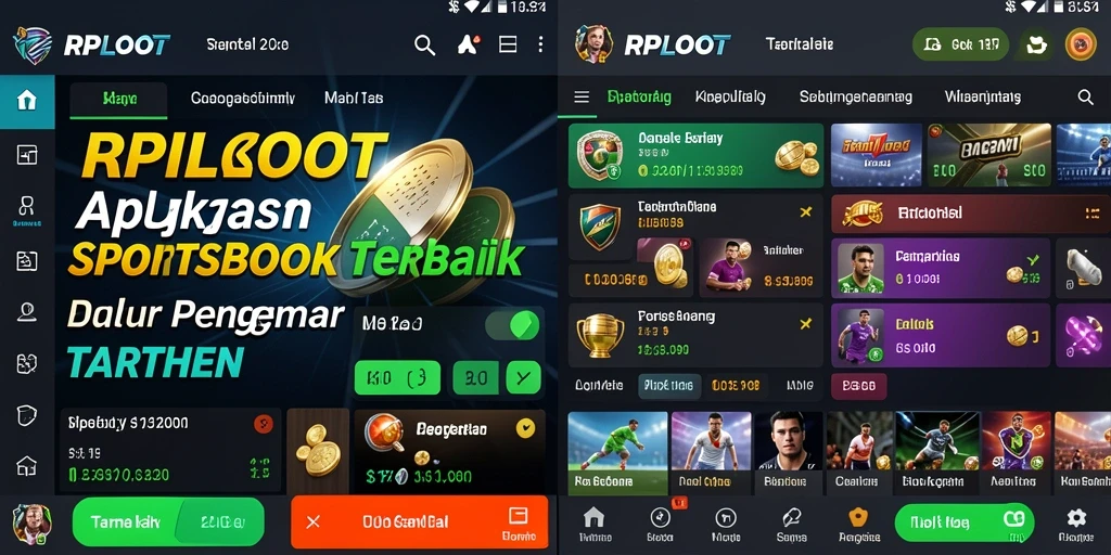 Tampilan utama RPLOOT menampilkan berbagai opsi taruhan olahraga.