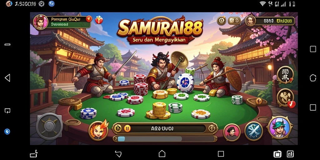 Tampilan gameplay seru dari SAMURAI88 dengan kartu QiuQiu.