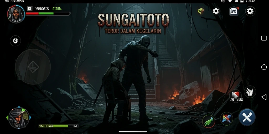 Tangkapan layar SUNGAITOTO menampilkan suasana menegangkan dalam game horror.