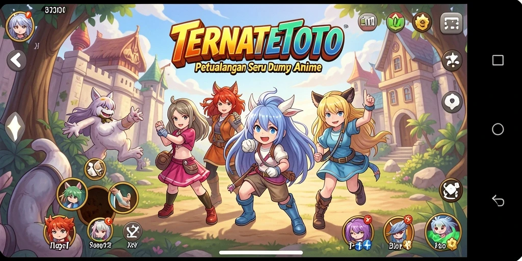 Screenshot gameplay TERNATETOTO menunjukkan aksi seru dalam dunia anime.