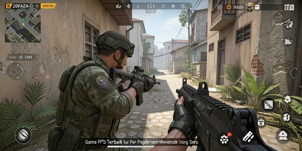 Gameplay ZOFAZA menampilkan aksi tembak-menembak yang mendebarkan dan seru.